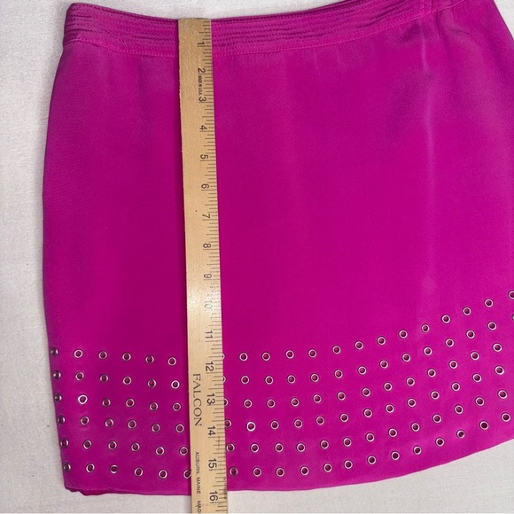 Versace Fuchsia Vintage Mini Skirt with Silver Grommets - Picture 7 of 11